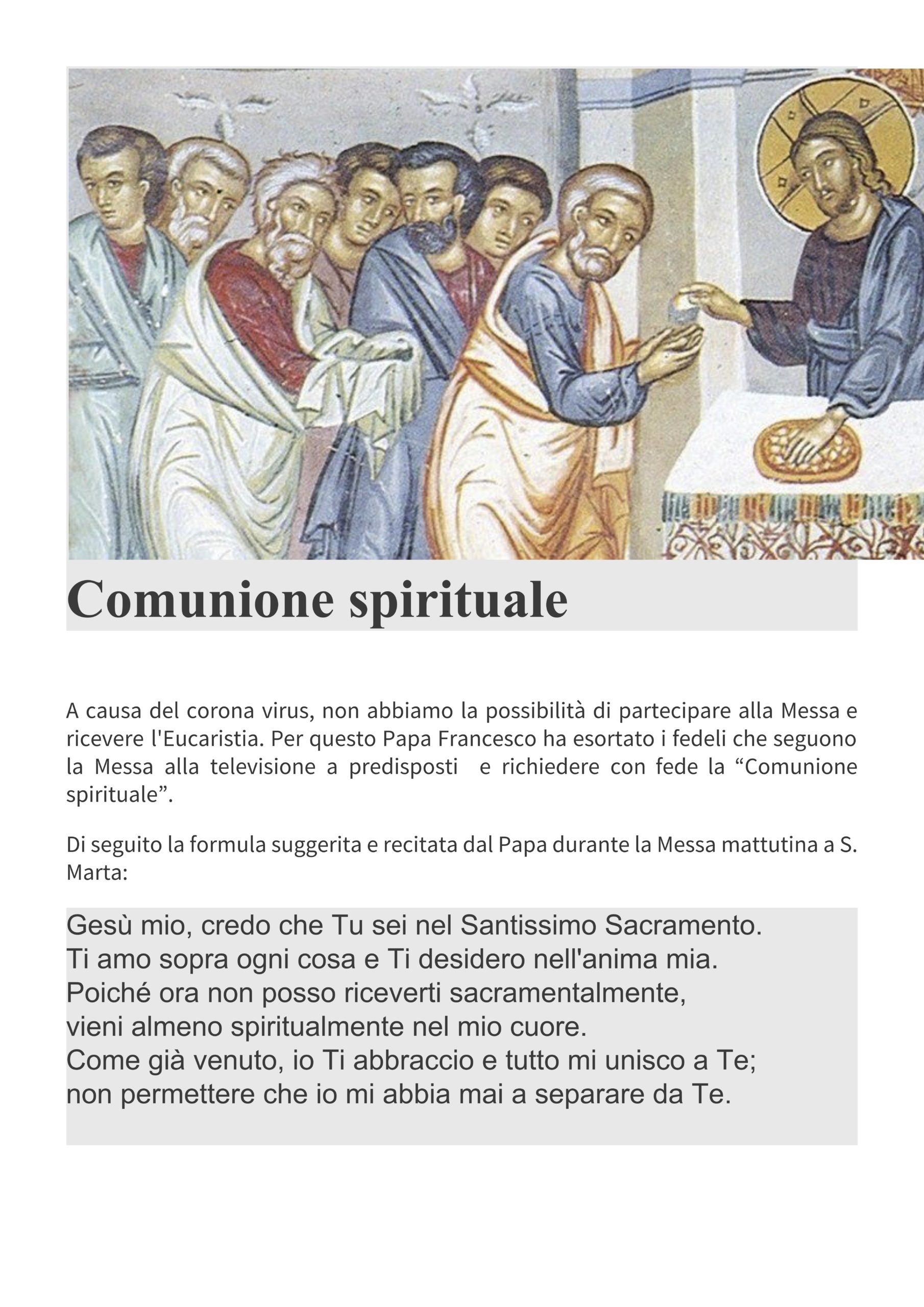 Comunione Spirituale – COLLABORAZIONE PASTORALE